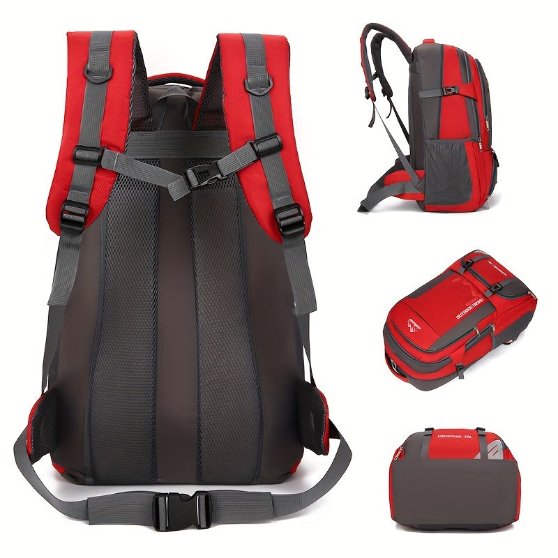High-Capacity Waterproof Nylon Mountaineering Backpack