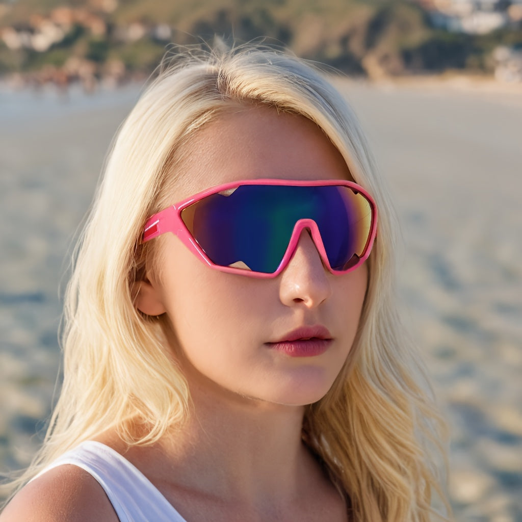 Shark Tooth Design Sunglasses - Windproof, UV Protection, Sporty Eyewear - Fashionable Unisex Polarized Shades
