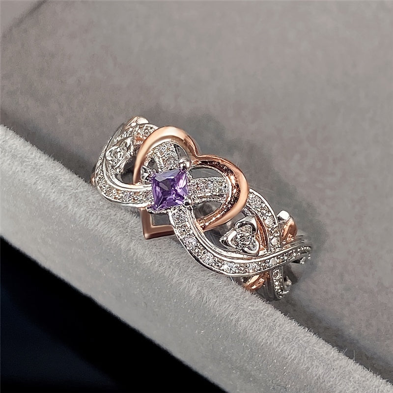 Elegant Two-Tone Heart-shaped Purple Sapphire