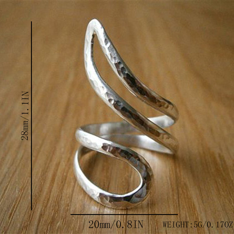 Boho Style Sterling Silver Wrap Ring