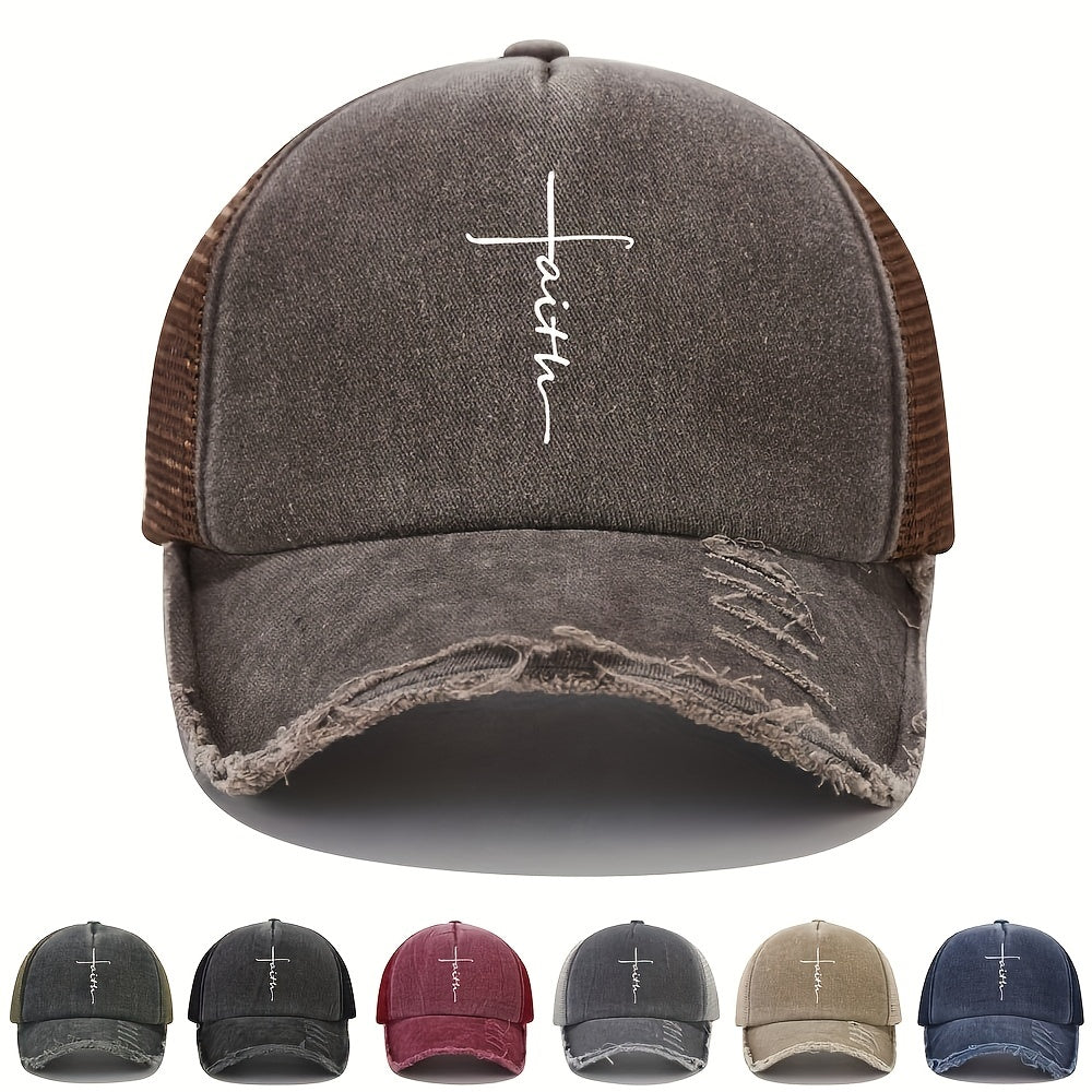 Vintage Faith Cross Baseball Cap