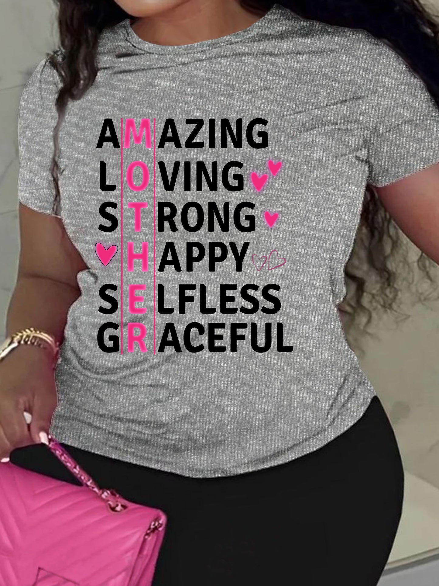 Mother's Day Letter Print T-Shirt