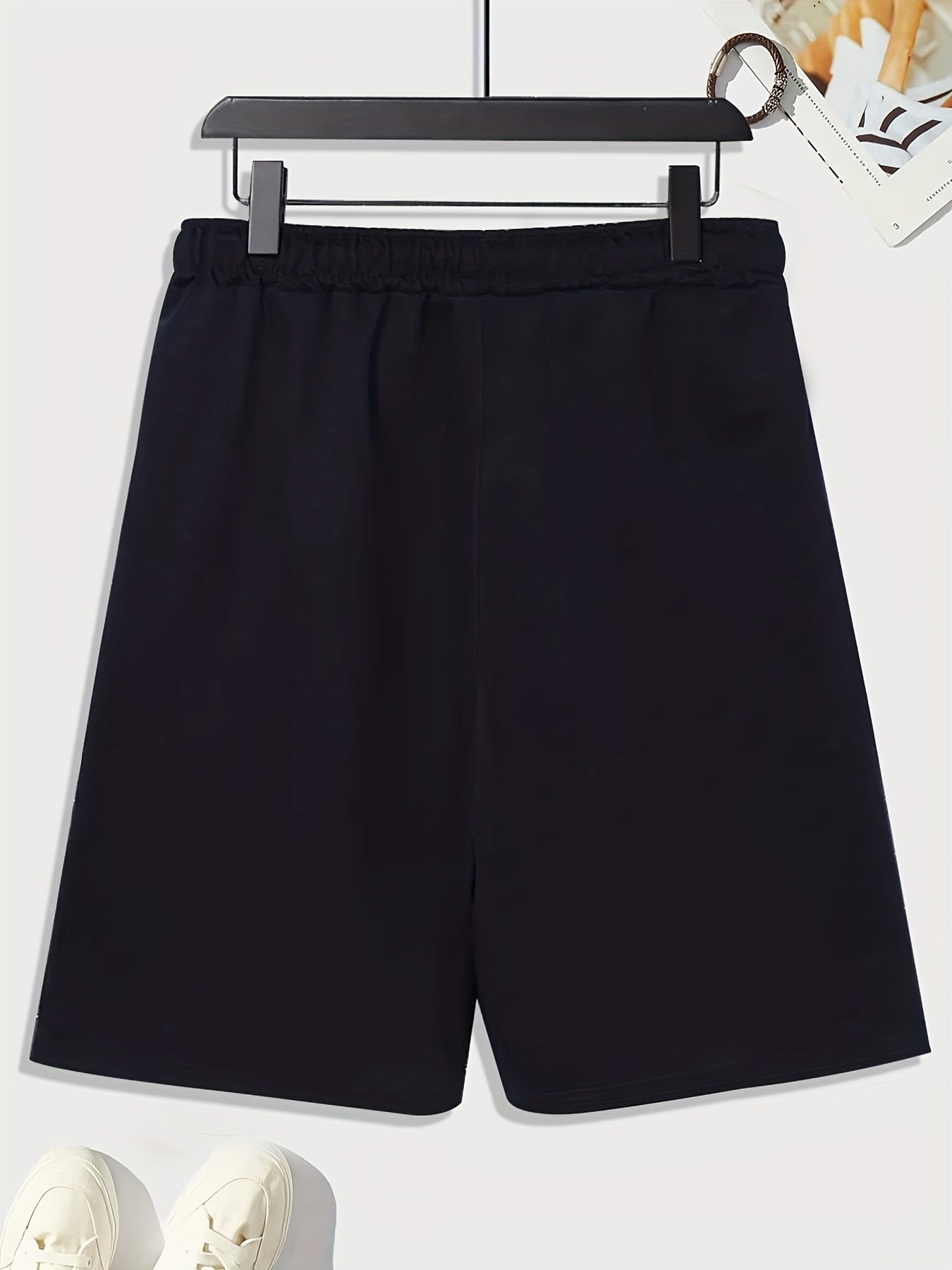 Men's Faith Print Drawstring Shorts with Adjustable Waistband for Comfortable Casual Wear