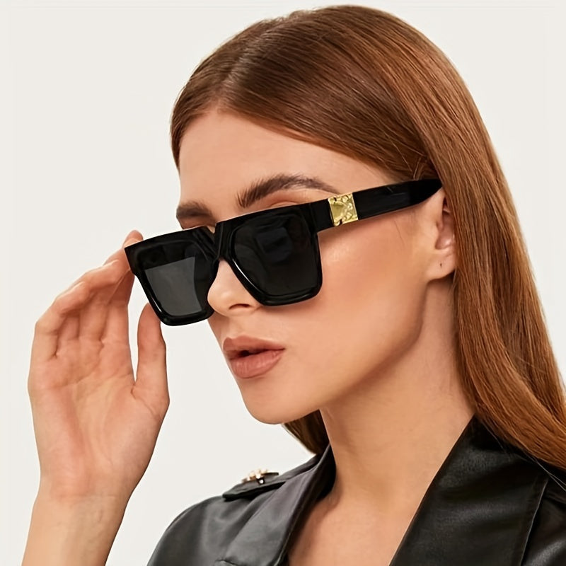 Oversized Sunglasses, Hip-Hop Party Shades, Fashionable Street Snap Accessory, UV Protection Eyewear, Unisex Retro Square