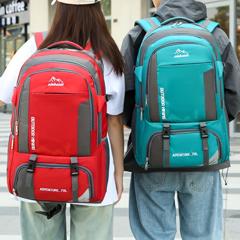 High-Capacity Waterproof Nylon Mountaineering Backpack