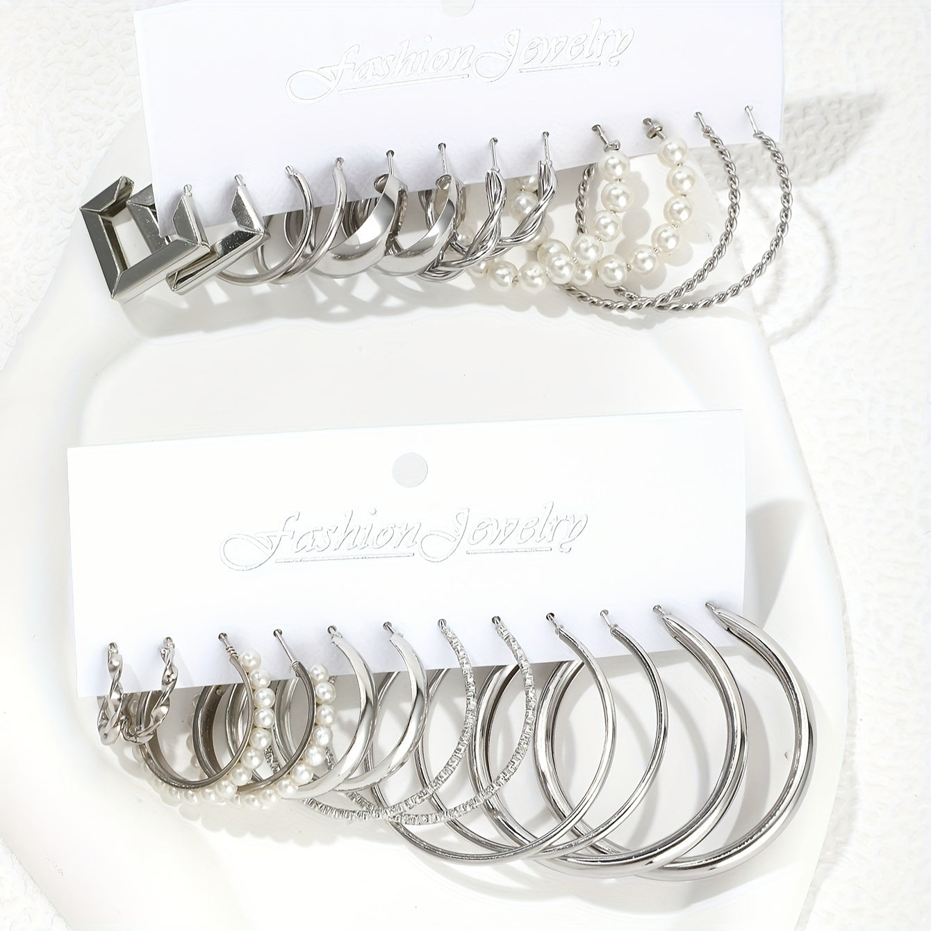 Set of 12 Pairs Earrings, Assorted Zinc Alloy Jewelry