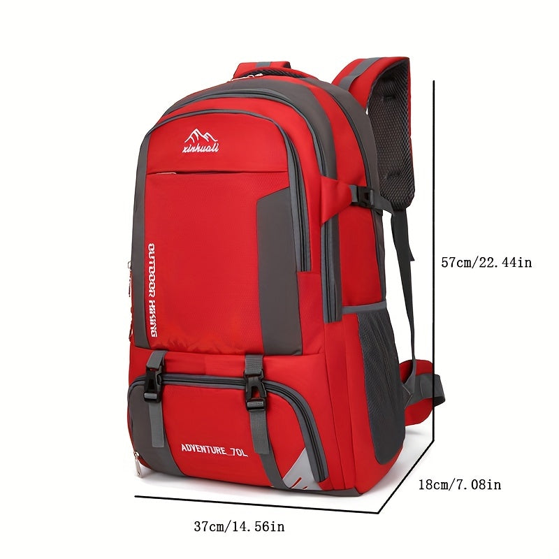 High-Capacity Waterproof Nylon Mountaineering Backpack
