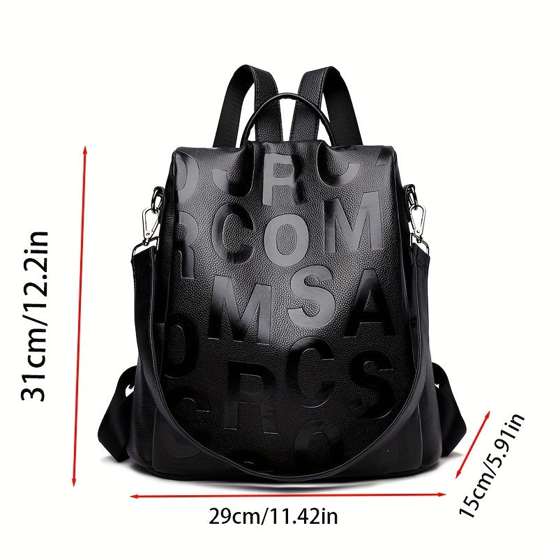 Women's Classic Letter Embossed Backpack