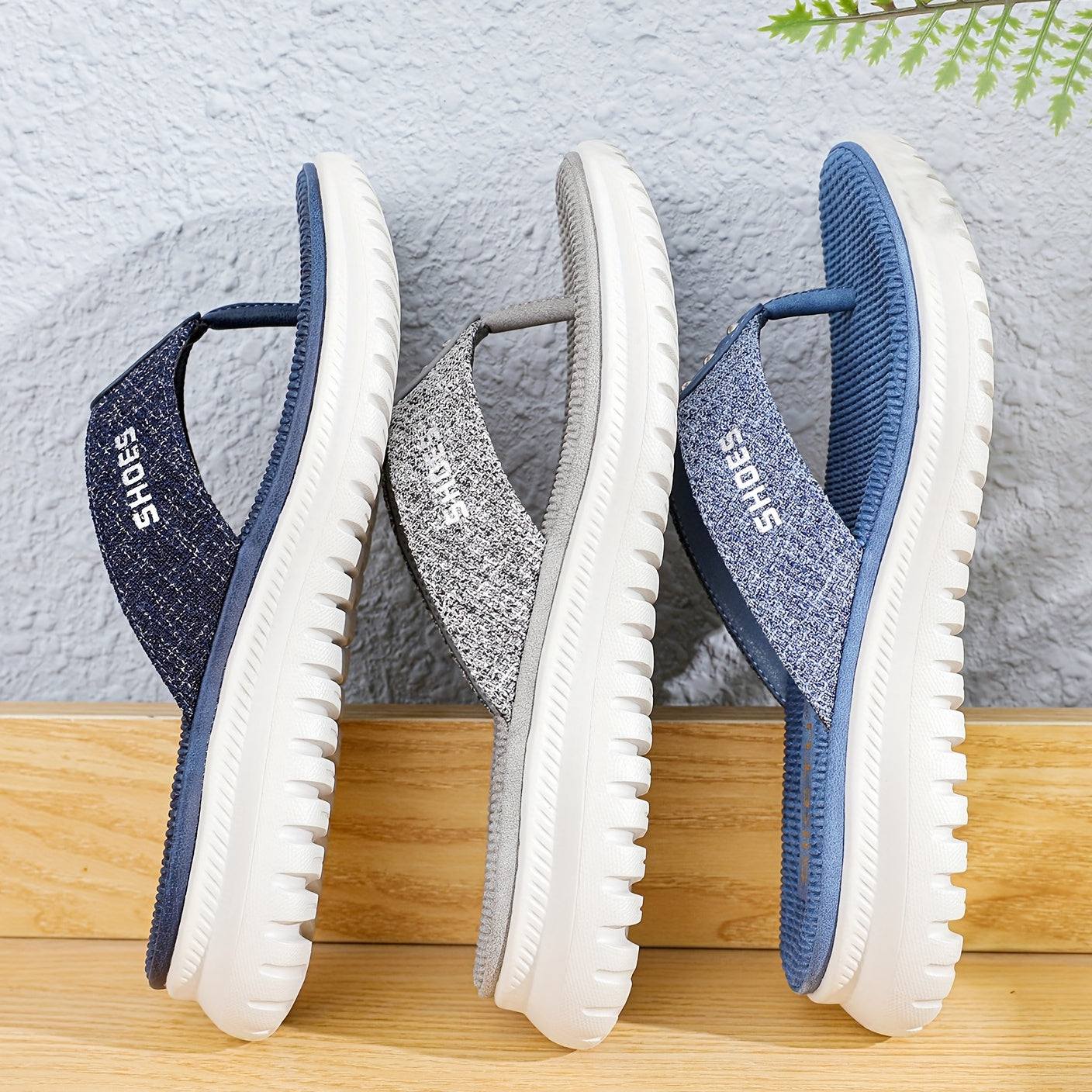 Women's Wedge Flip Flops - Comfortable Slip-On Shoes for Casual Summer Wear