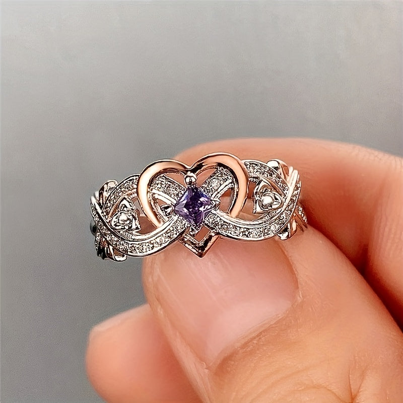 Elegant Two-Tone Heart-shaped Purple Sapphire