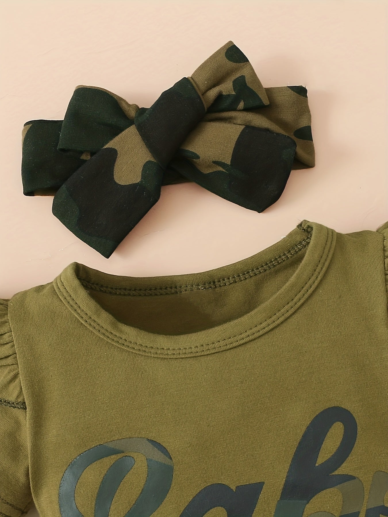 Baby Girls' Camouflage Onesie with Skirt and Headband Set