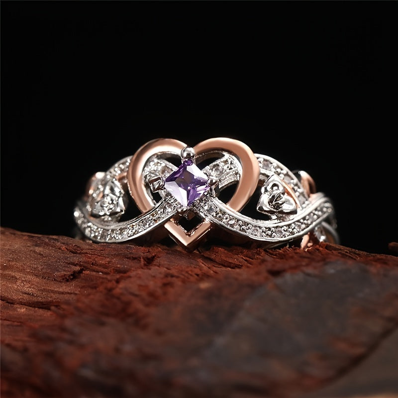 Elegant Two-Tone Heart-shaped Purple Sapphire