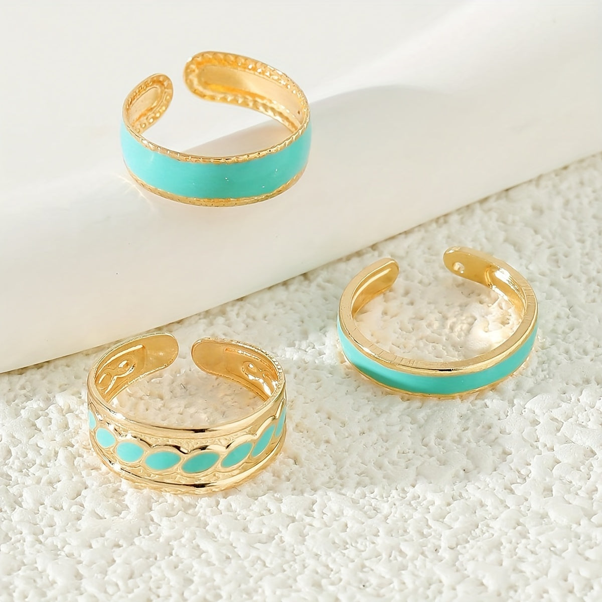 3 Pcs/set Of Unique Iron Toe Rings Vintage Bohemian Style For Women Summer Vocation Beach Jewelry