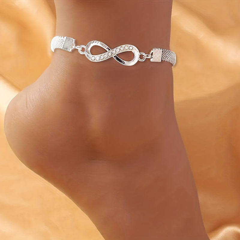 Elegant Zircon Anklet - Shiny Zinc Alloy Ankle Bracelet