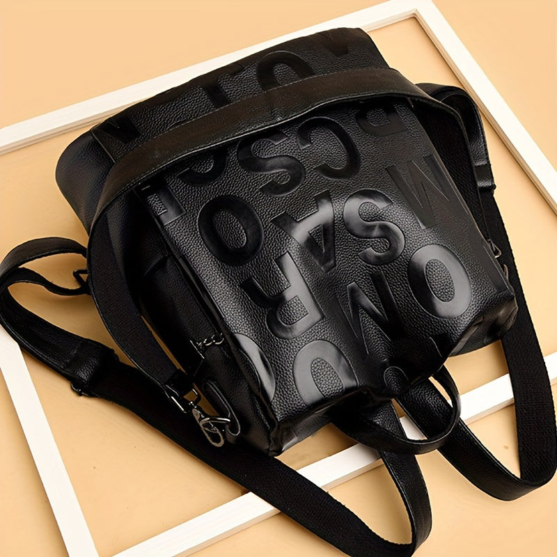 Women's Classic Letter Embossed Backpack