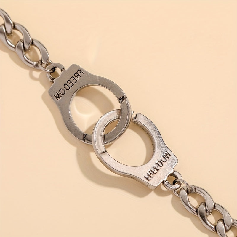 Handcuff Link Chain Bracelet - Alloy Hand Chain Jewelry