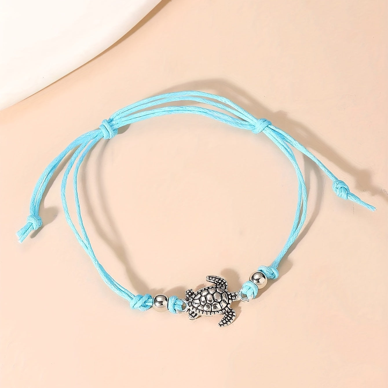 Handmade Braided Vintage Hemp Rope Sea Turtle Anklet