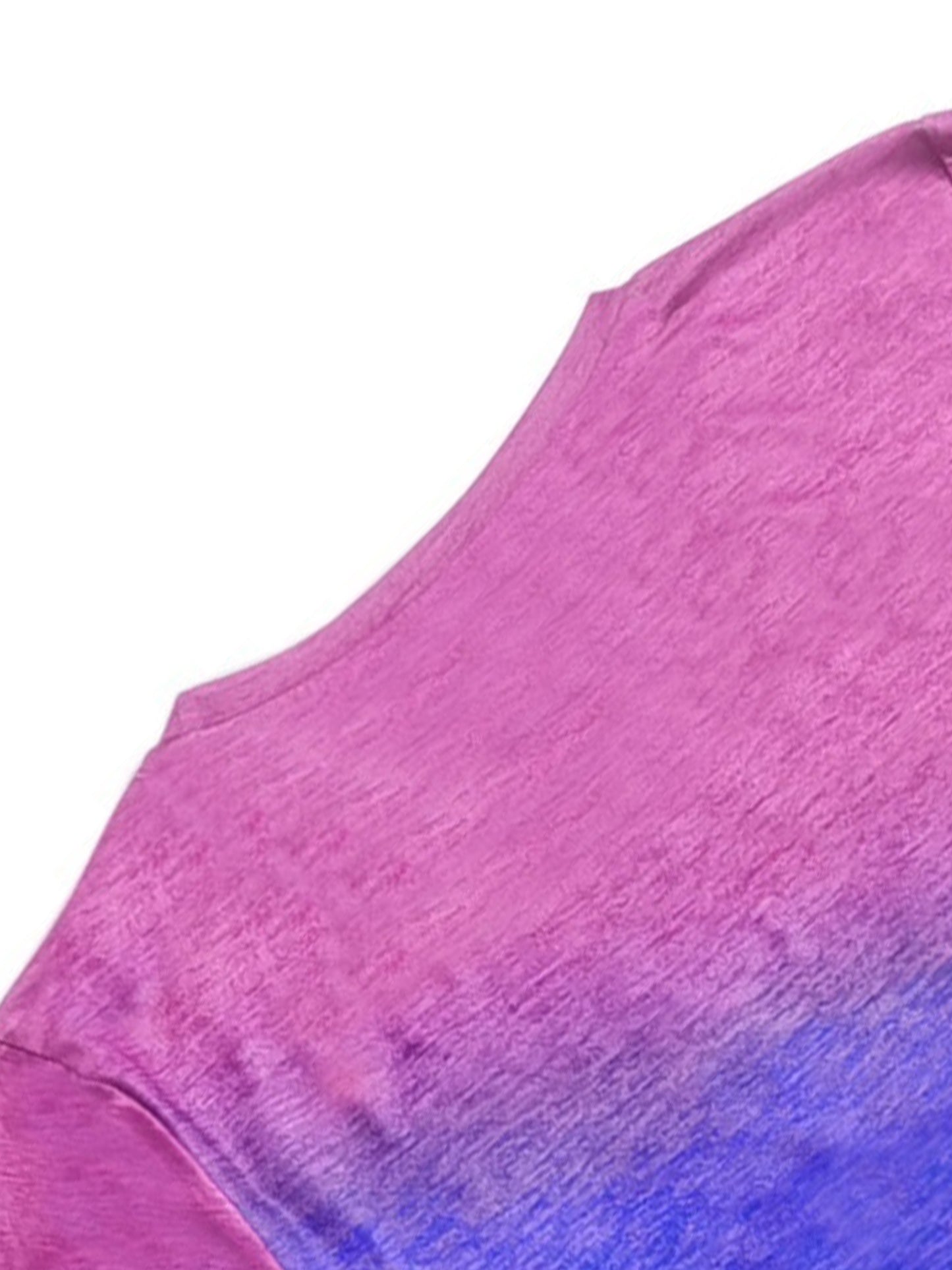 Heart Print Gradient Long Sleeve T-shirt - Women's Casual Crew Neck Top