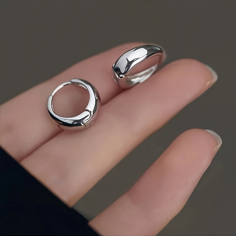 Stylish Silvery Hoop Earrings