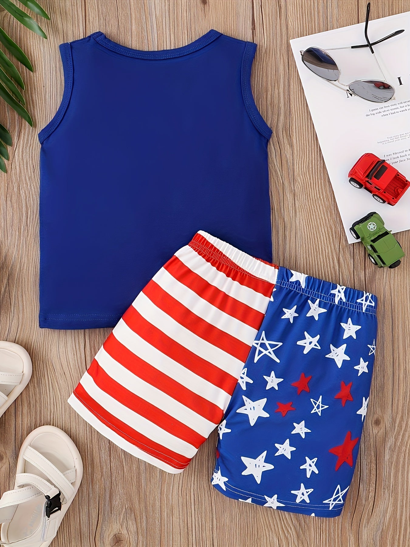 2-Piece Set "Happy 4th Of July" Toddler Tank Top & Shorts
