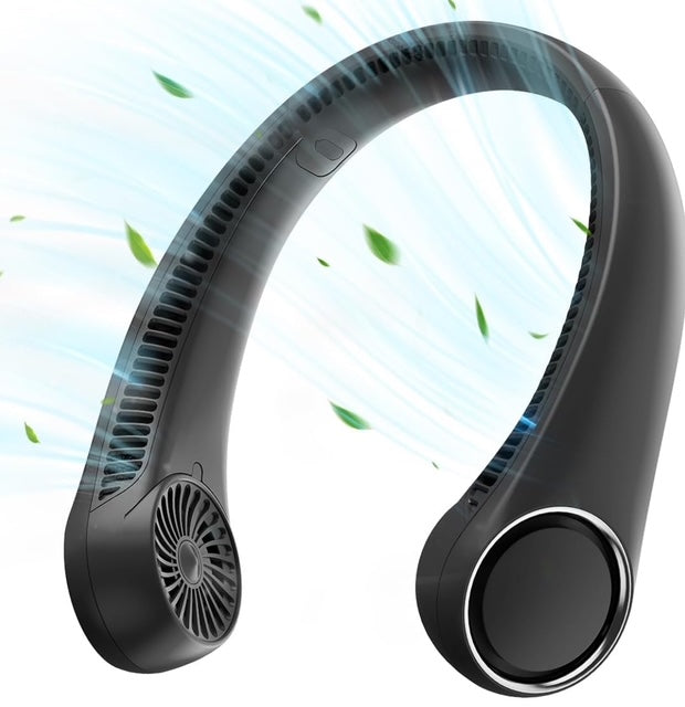 Bladeless Neck Fan – Wearable, Rechargeable, and Ultra-Cool for Summer Adventures!