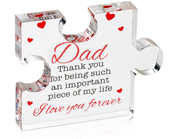 Heartfelt Engraved Acrylic Block Puzzle – Perfect Gift for Dad's Special Day