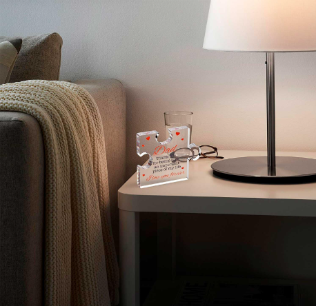 Heartfelt Engraved Acrylic Block Puzzle – Perfect Gift for Dad's Special Day