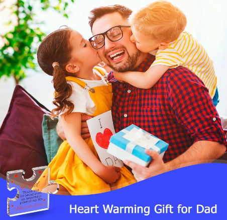 Heartfelt Engraved Acrylic Block Puzzle – Perfect Gift for Dad's Special Day