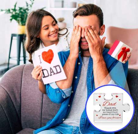 Heartfelt Engraved Acrylic Block Puzzle – Perfect Gift for Dad's Special Day