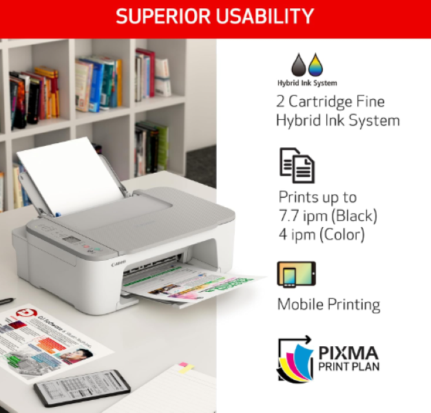 Canon PIXMA TS3520 Wireless All-in-One Printer – White