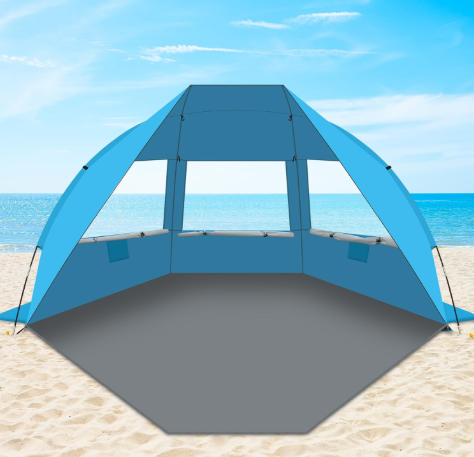 3-6 Person Beach Tent | UPF 50+ Sun Shelter with Sandbags & Easy Setup