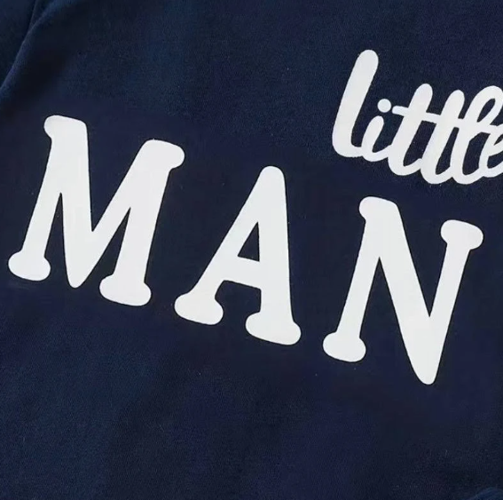 "Little Man" Hooded Onesie & Shorts Set for Baby Boys - 2 Piece Set