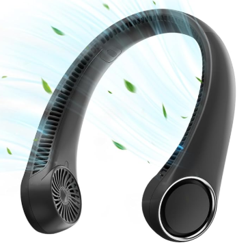 Bladeless Neck Fan – Wearable, Rechargeable, and Ultra-Cool for Summer Adventures!