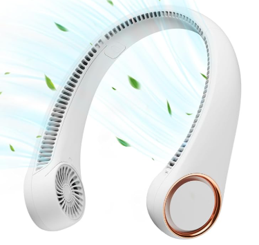 Bladeless Neck Fan – Wearable, Rechargeable, and Ultra-Cool for Summer Adventures!