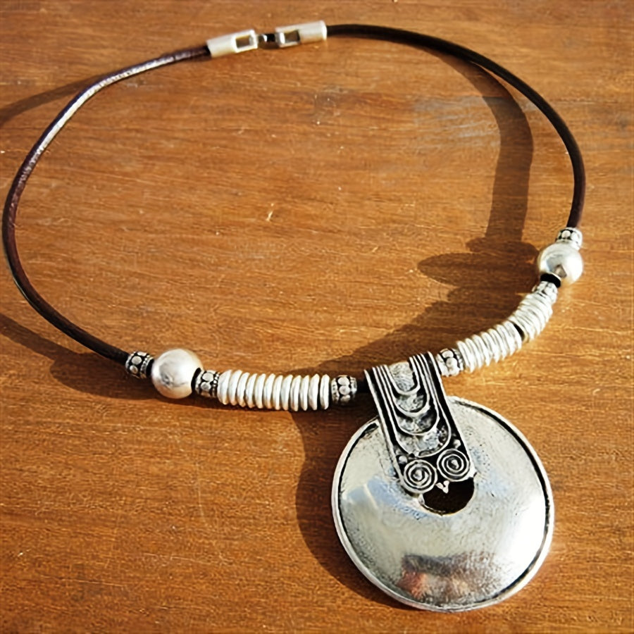 Vintage Bohemian Round Pendant Necklace