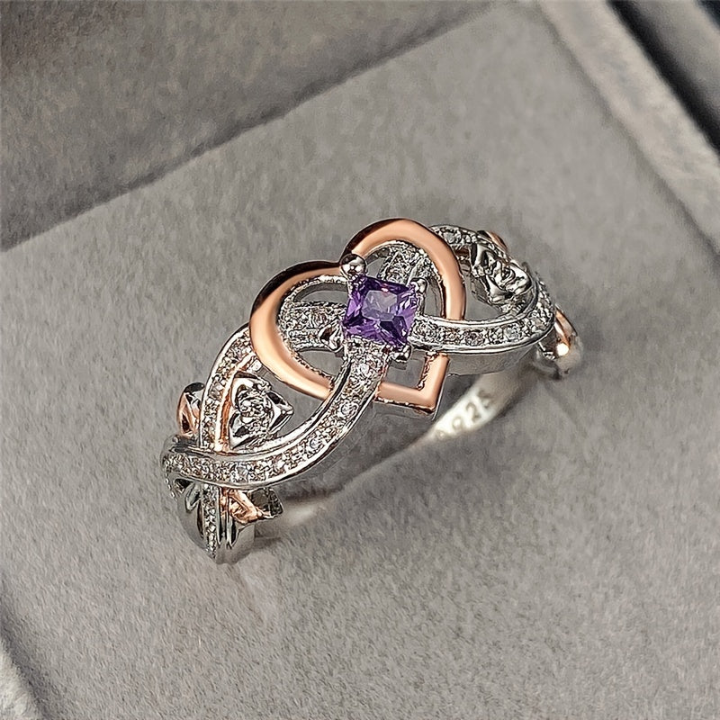 Elegant Two-Tone Heart-shaped Purple Sapphire