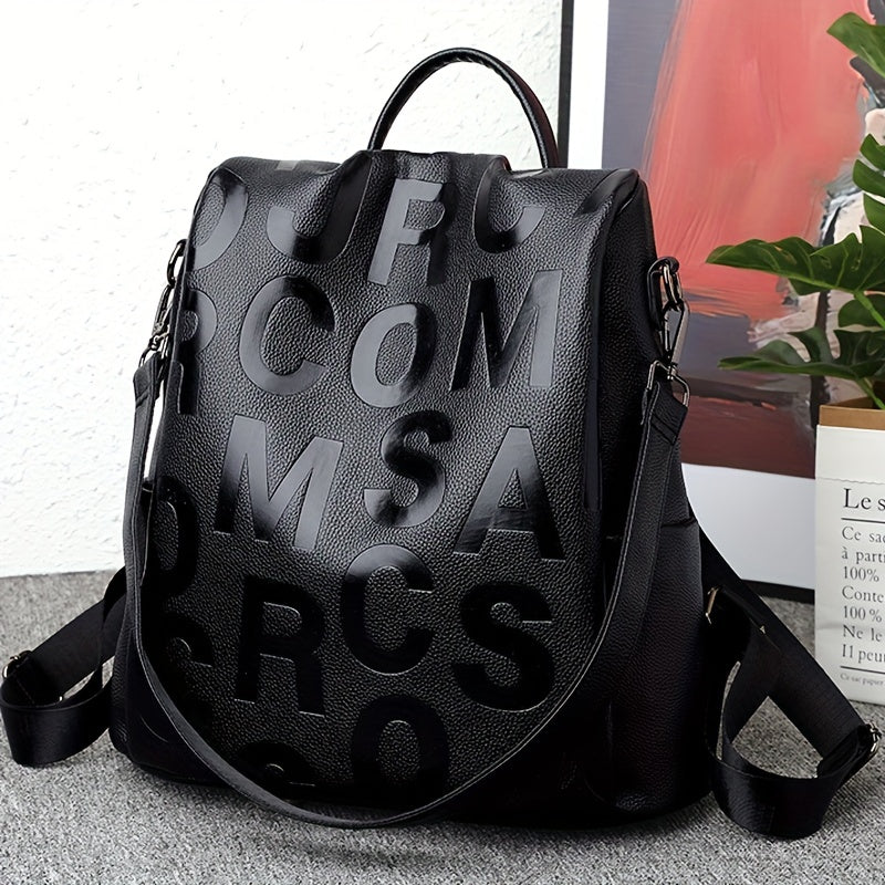 Women's Classic Letter Embossed Backpack