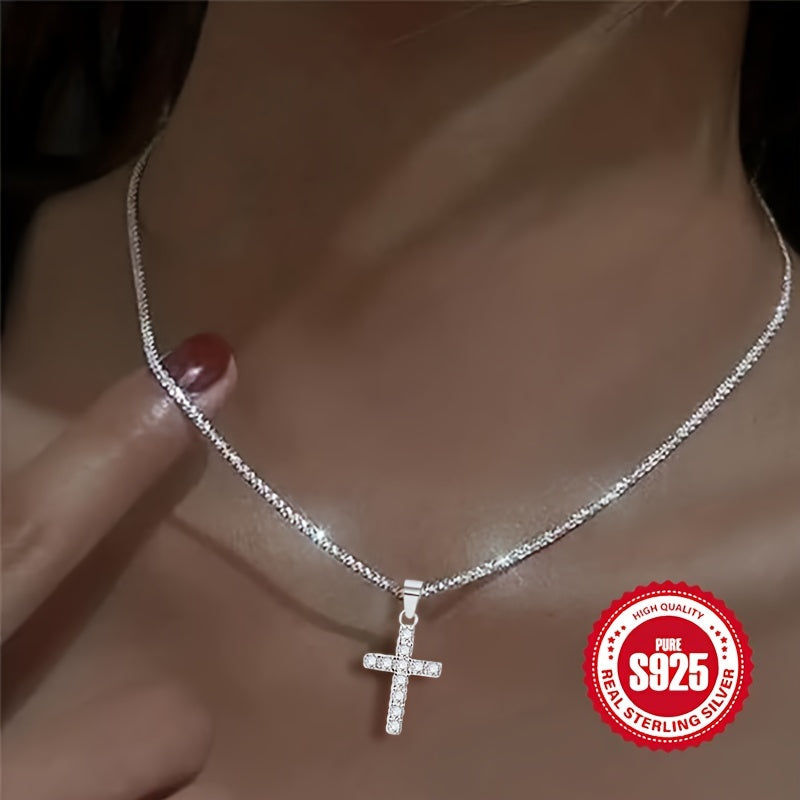 Hypoallergenic Sterling Silver Chain Necklace with Cross Pendant