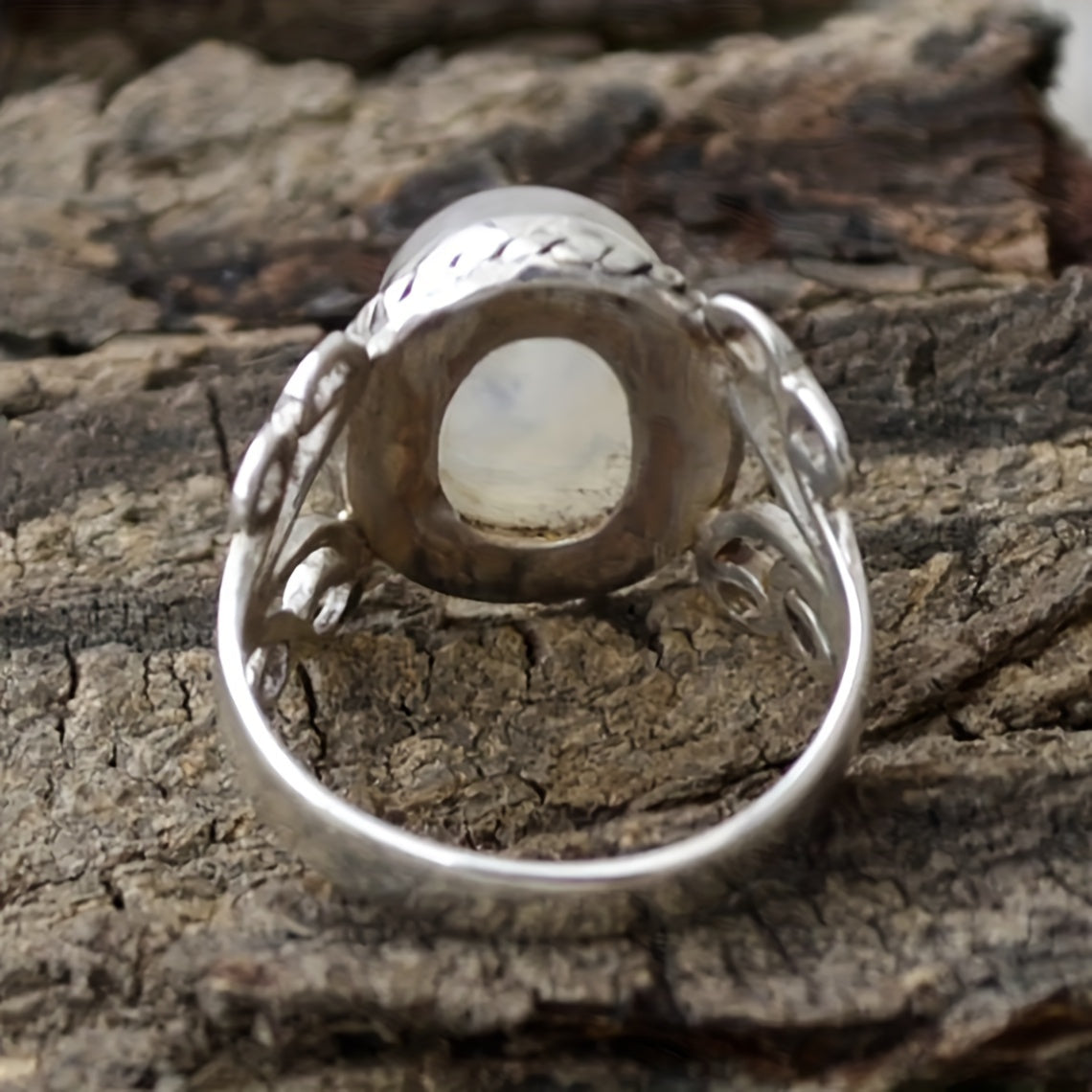 Vintage Moonstone Inlaid Ring