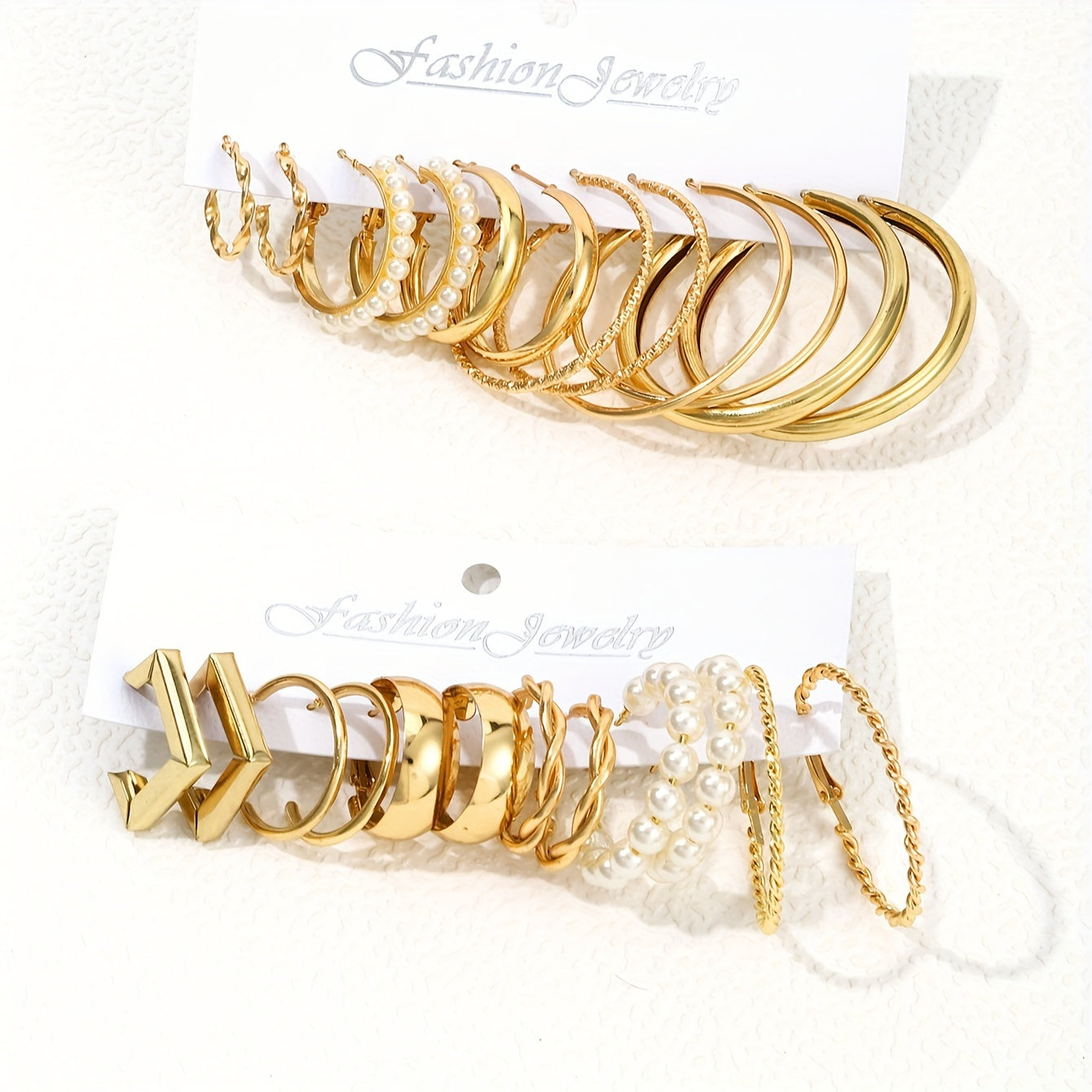Set of 12 Pairs Earrings, Assorted Zinc Alloy Jewelry