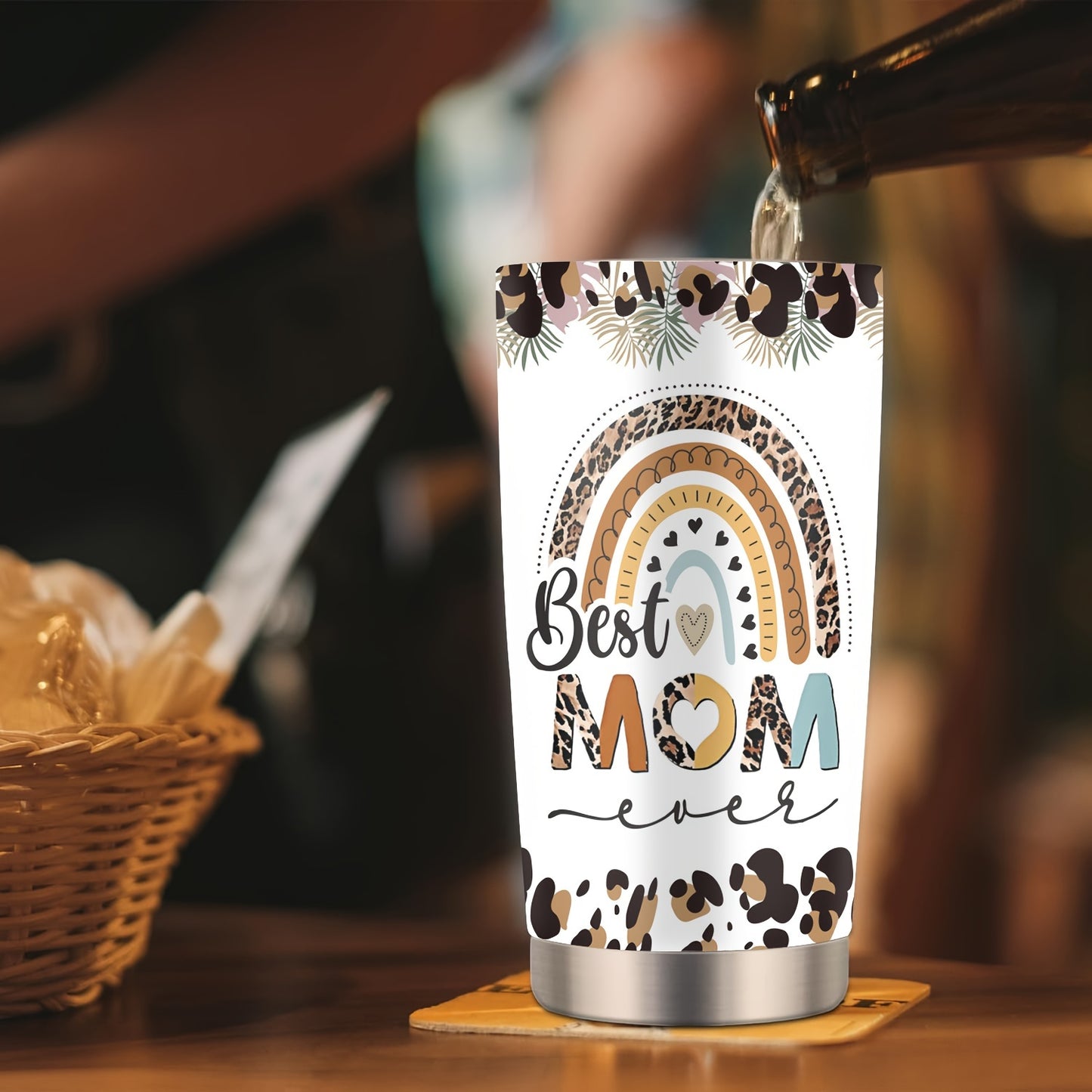 Best Mom Ever Tumbler with Straw 20oz Capacity and Durable Design