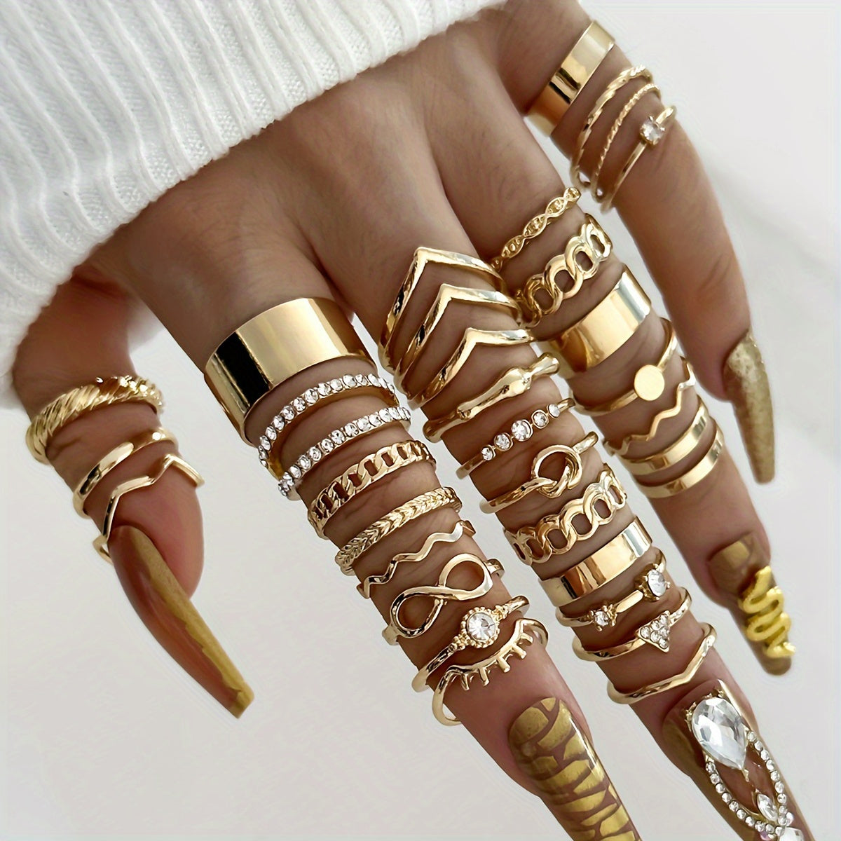 Elegant Stacking Rings Set - 30pcs