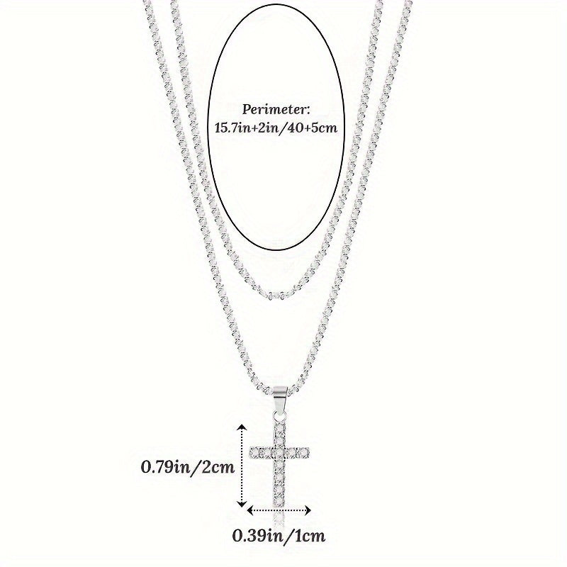 Hypoallergenic Sterling Silver Chain Necklace with Cross Pendant