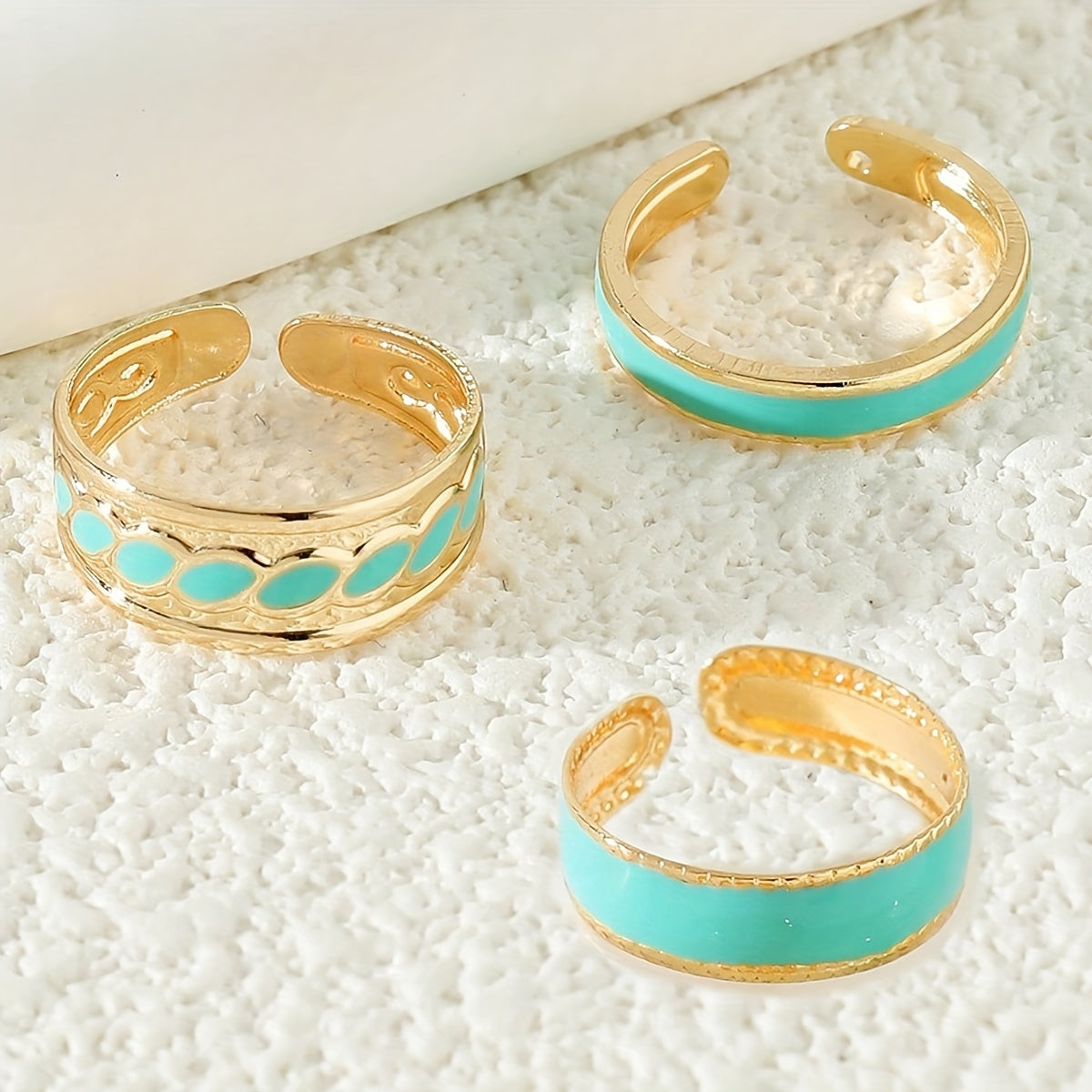 3 Pcs/set Of Unique Iron Toe Rings Vintage Bohemian Style For Women Summer Vocation Beach Jewelry