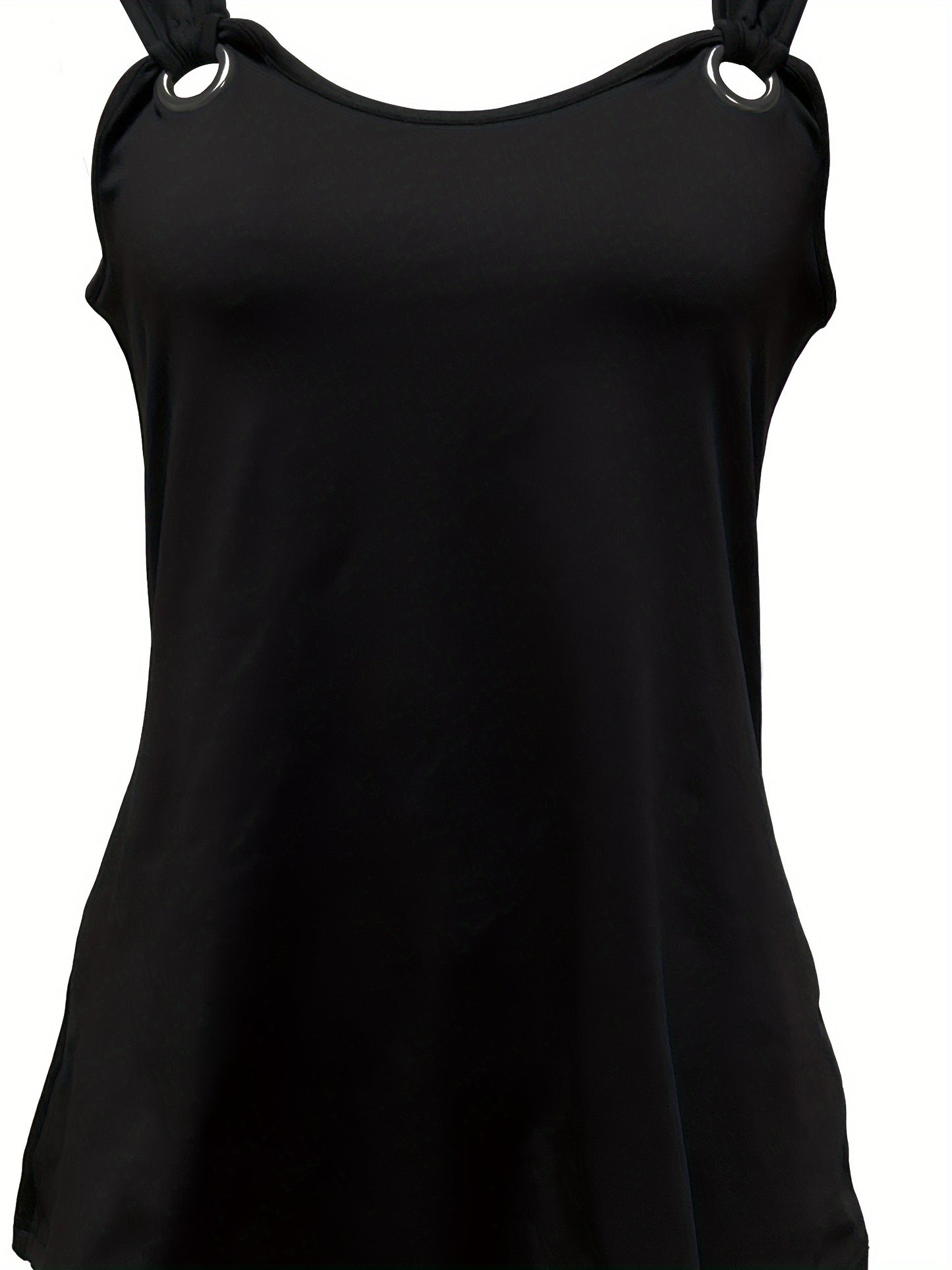 Women's Casual Solid Two-Piece Set - Crew Neck Tank Top and Pocket Shorts Outfit