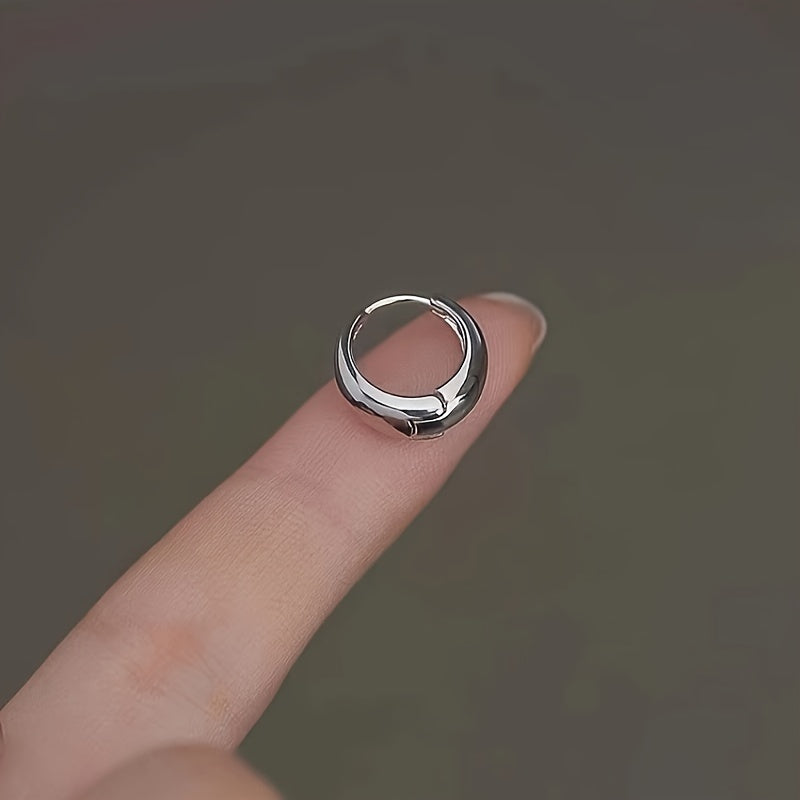 Stylish Silvery Hoop Earrings