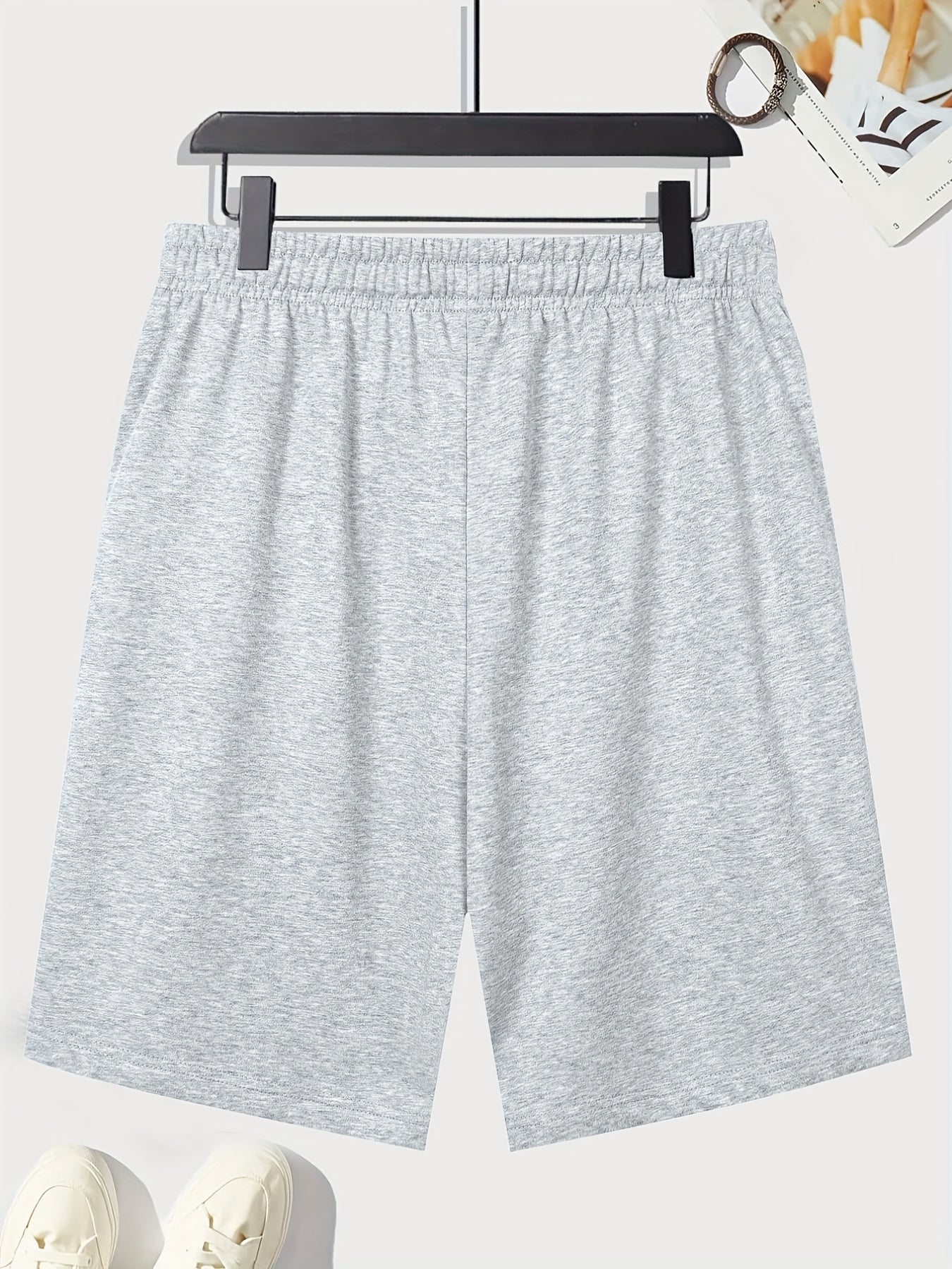 Men's Faith Print Drawstring Shorts with Adjustable Waistband for Comfortable Casual Wear