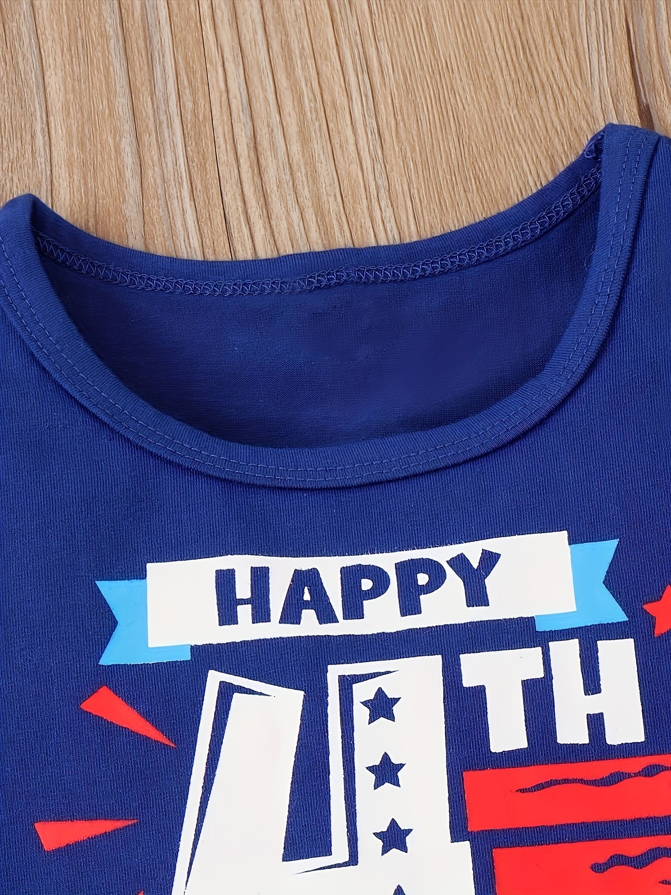 2-Piece Set "Happy 4th Of July" Toddler Tank Top & Shorts