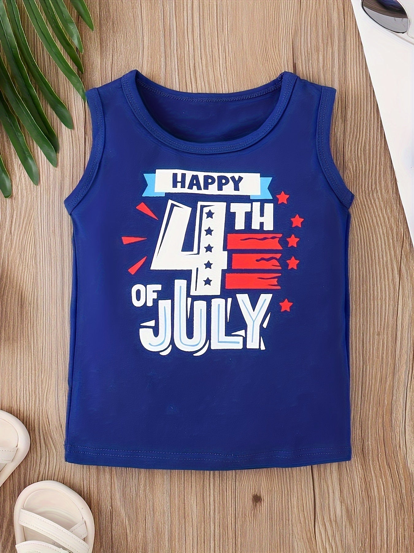 2-Piece Set "Happy 4th Of July" Toddler Tank Top & Shorts