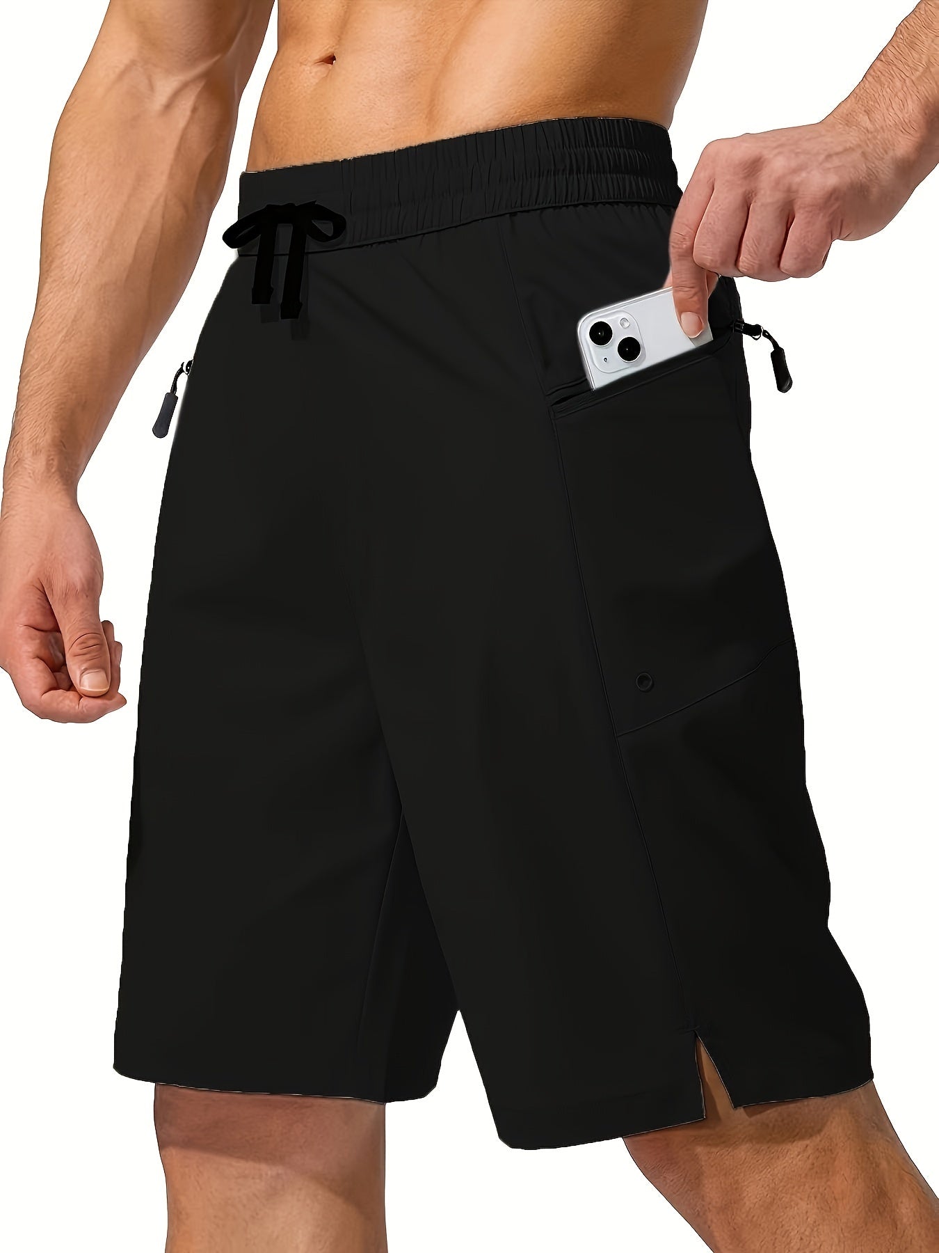 Men's Zip Pocket Sports Shorts, Swimwear